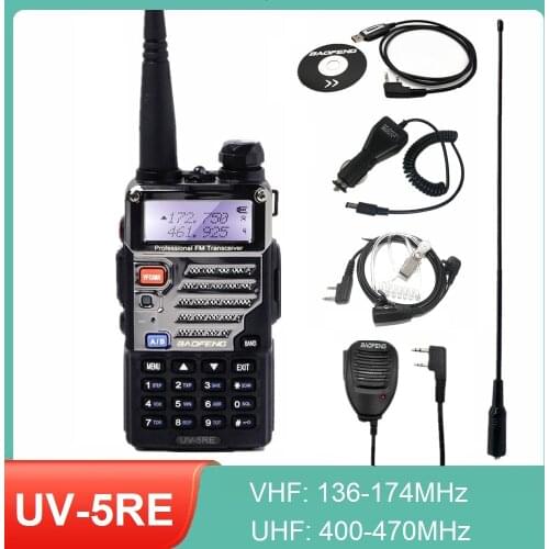 Baofeng UV-5RE Walkie Talkie VHF UHF Dual Band Two Way Radio Station Scanner Radio Transceiver Portable for Hunting Update UV 5R
