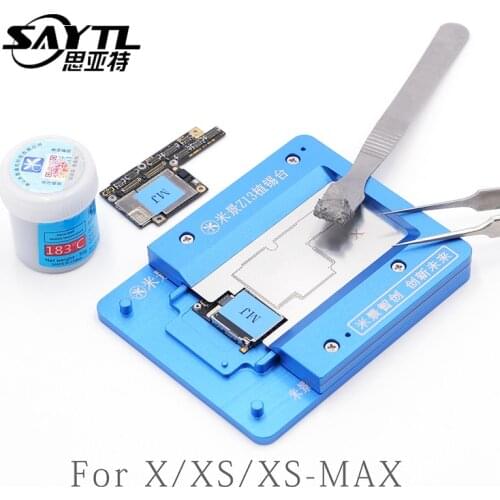 MJ Z13 PCB Holder Repair Fixture for iPhone X XS XS MAX Motherboard Planting Tin With BGA Reballing Stencil Remove Black Glue
