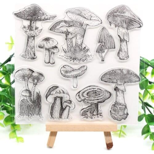 Mushroom Transparent Clear Silicone Stamps for DIY Scrapbooking/Card Making/Kids Christmas Fun Decoration Supplies
