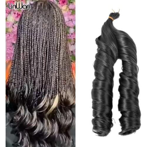 Linwan 22inch Spiral Curls Synthetic Hair Extensions Crochet Braids Hair Loose Wave Bundles French Curls For Women