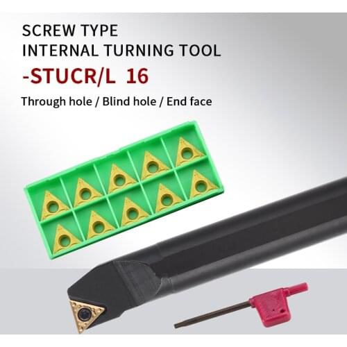 STUCR/L16 S16Q-STUCR S20R-STUCR S32T-STUCR CNC Lathe Cutting Bar Hole Turning Machining TCMT Insert Internal Boring Tool Holders