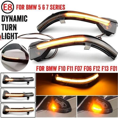 For BMW 5 6 7 Series F10 F11 F07 F06 F12 F13 F01 F02 LED Dynamic Turn Signal Blinker Sequential Side Mirror Indicator Light Lamp