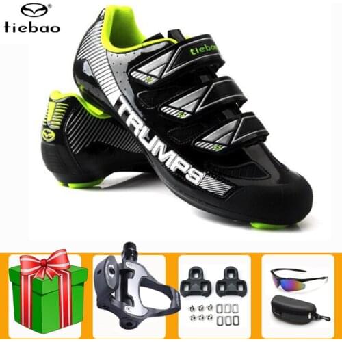Tiebao Pro Road Bike Shoes Self-Locking Athletic Racing Bicycle Black Sapatas Para Bicicletas Zapatillas Ciclismo Cycle Sneakers