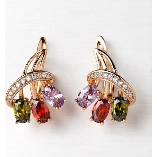 Hanreshe Drop Earrings Classic Jewelry Tassel Gold Earrings Circle For Crystal Couple Earrings Women Christmas Gift Accessories