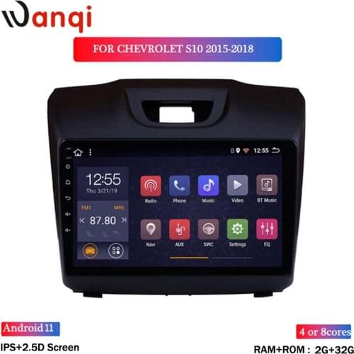 Wanqi 2+32G Android 8.1 9 inch Touch Screen GPS Monitor Car Radio for Chevrolet S10 2015-2018 Audio Mirrorlink SWC RDS WiFi BT