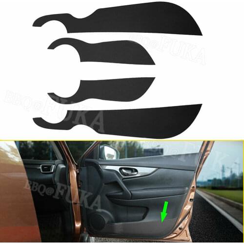 PU Leather Car Door Anti-Kick Pad Protective Cover Sticker For Nissan X-Trail 2014-2018