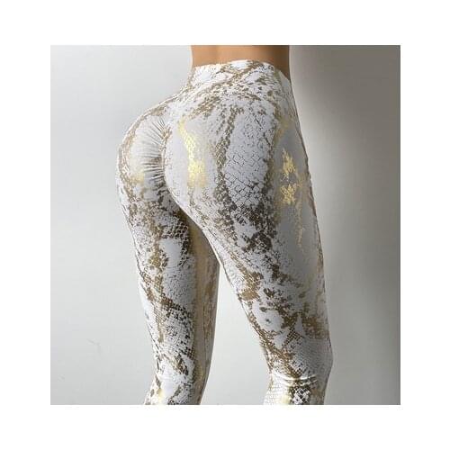 Snakeskin Printed Women Leggings High Waist Sports Leggings Women Push Up Elastic Exercise Sexy Pants Gym