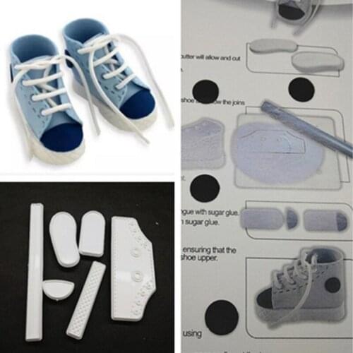 1Set Baby Shoes DIY Cake Fondant Mold High Cut Sneaker Fondant Cake Decorating Baking Tool Mould Cake Tools Accessories