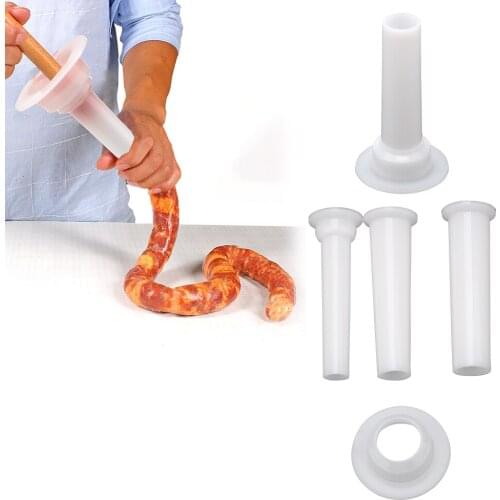 1Set DIY Sausage Maker Sausage Stuffer Filling Tubes Filling Meat Tubes with Base Filling Funnel Meat Grinder Kitchen Meat Tools