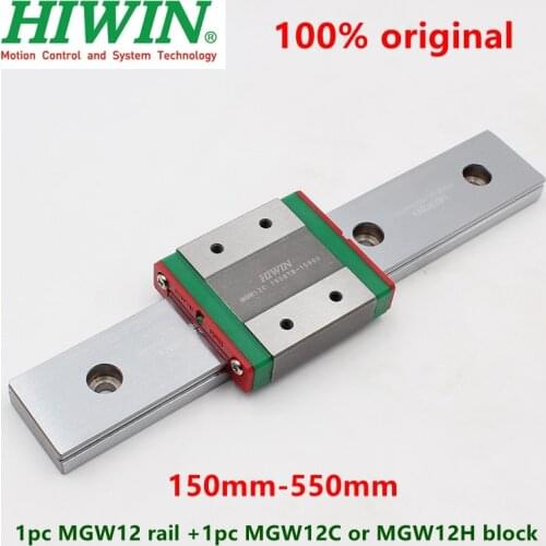 1pc Hiwin linear guide MGW12 150 200 250 300 330 350 400 450 500 550 mm MGWR12C rail + 1PC MGW12C or MGW12H block carriage CNC