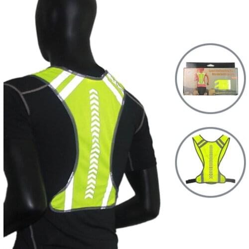 1pc Safety Adjustable Safety Reflective Visibility Striped Vest Jacket Highlight For Night Riding Cycling Sports