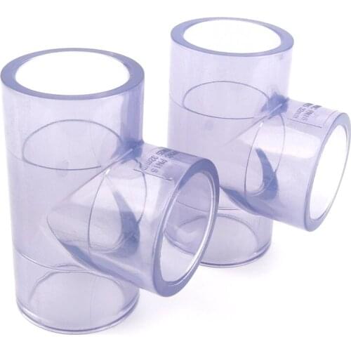 10pcs/lot Inner Dia 25mm Transparent PVC Tee Connector Aquarium Fish Tank Garden Water Connectors UPVC Pipe Equal Tee Joints