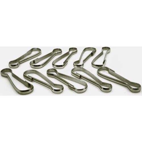 100 PCS/Lot Stainless Steel Hanging Buckle Spring Snap Clip Karabiner Hooks For Pet Dog Toy