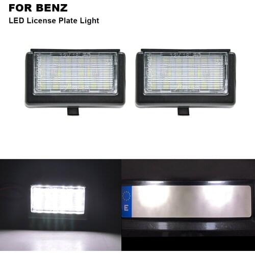 2PCS Car LED License Plate Light Canbus For Benz ML W164 04-12 X164 05-12 Smart Roadster 452 2003–2006 White Number Plate Lamp