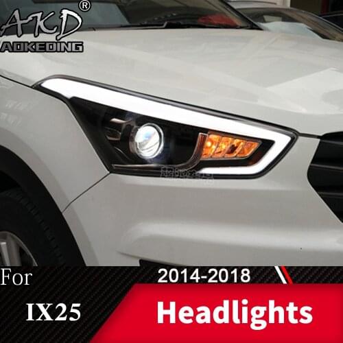 Head Lamp For Car Hyundai Creta 2014-2018 New IX25 Headlights Fog Light Day Running Light DRL H7 LED Bi Xenon Bulb Car Accessory