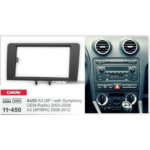 CARAV11-450 car 2DIN fascia facia panel plate frame for AUDI A3 (8P / with Symphony OEM-Radio) ; A3 (8P/8PA) INSTALL MOUNT KIT