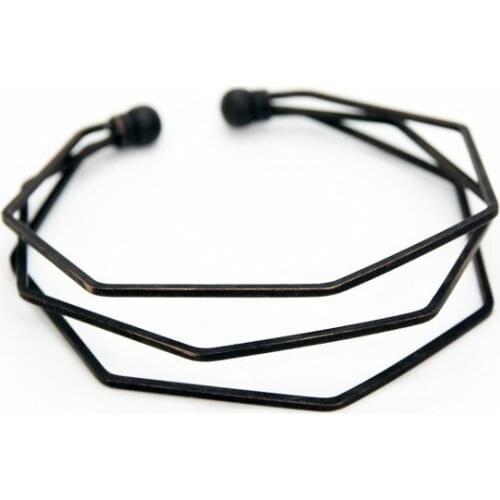 BM062 Fashion Geometric Open Bracelet For Women Three Layers Alloy Personality Bangles Jewelry Wholesale