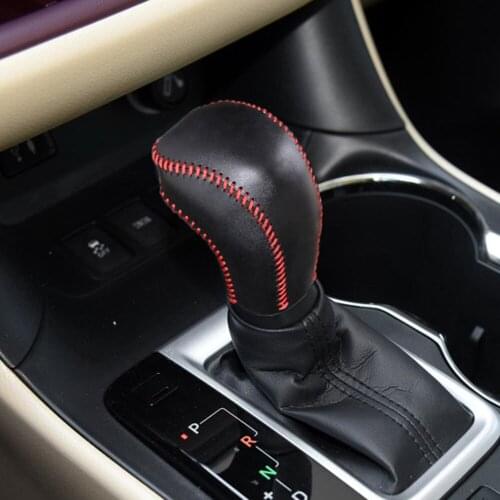 For Toyota Highlander 2015 2016 2017 2018 AT 1pc PU Leather Hand Brake Shift Knob Cover Gear Case Car Decor Shift Knob Shell