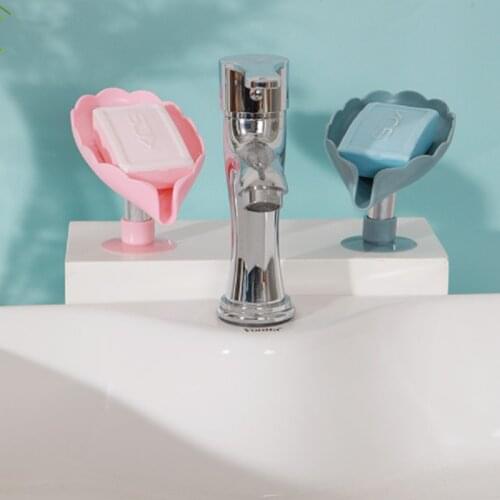 Drain Storage Soap Box Shelf Athroom Non-perforated Rotatable Suction Cup Soap Box Non-slip Drain Soap Box