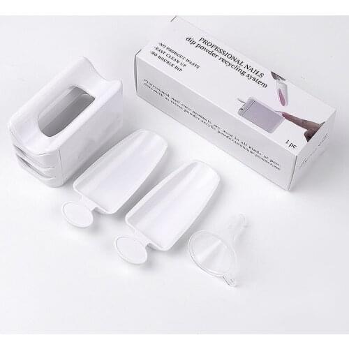 Double Layer Glitter Powder Drill Nail Art Manicure Tools Profesional Jewelry Recycling Box Storage Portable Container White DIY