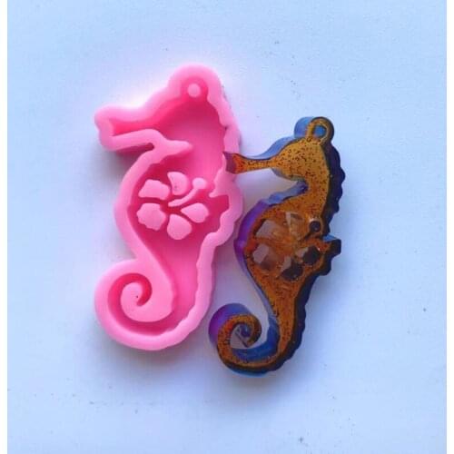 E56A Castle Car Seahorse Ornaments Epoxy Resin Mold Keychain Pendant Silicone Mould DIY Crafts Jewelry Decorations Mold