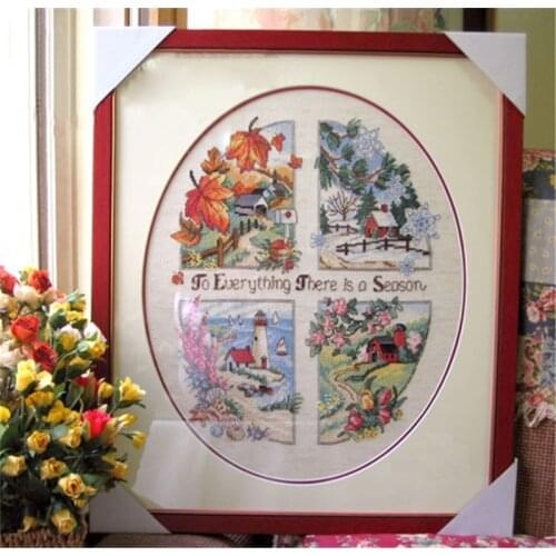 SJ029 Stich Cross Stitch Kits Craft Packages Cotton Seasons Painting Counted New Designs Needlework Embroidery Cross-Stitching