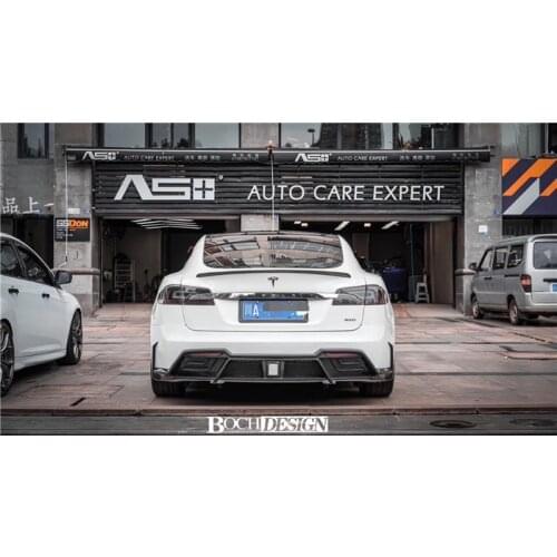 Suit For Model Tesla s Modified Larte Surround Russian Carbon Fiber Front Bar Side Skirt Tail