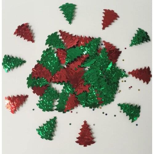 15g Red Green Foil Sprinkle Christmas Trees Confetti Wedding Party Scrapbooking Table Scatters Festival Celebration Decorations