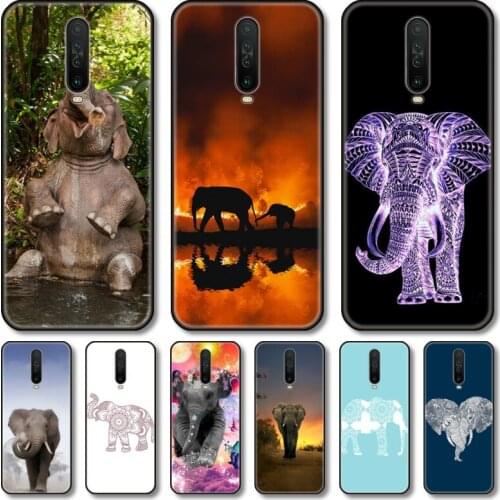 Beauty elephant Phone Case For Redmi 10 9 8 7 6 GO S C T PRO Note 5G Black Cover TPU