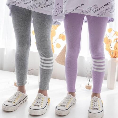 Girl Leggings Kids Spring Autumn Cotton Stretch Leggings Children Girls Rainbow Trousers Baby Pants Clothings 3-13 Years