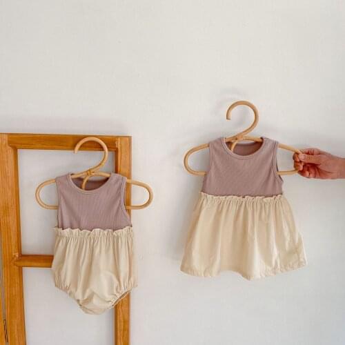 Summer female baby baby vest joining together with the princess skirt ha clothing jumpsuits ha skirts to climb