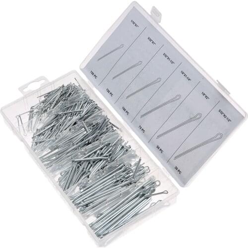 555 Pcs Metal Split-Cotter Pins Mechanical Hitch Hair Tractor Fasteners Clips Set Fastening Pins Assortment Kit with Plastic Box