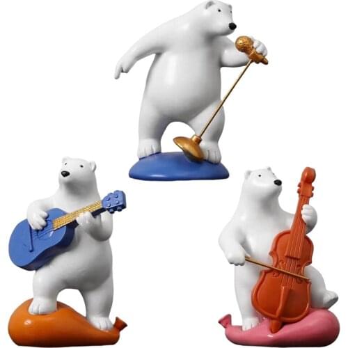 Cute Bear Statues Resin Crafts Indoor Living Room Collecitble Figurine Baby Room Sculpture Gift Office Countertop Shop Accent
