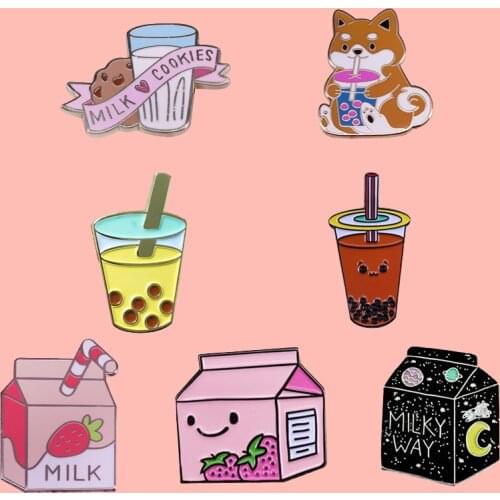 Cute Drinks Series Badge Boba Tea Milk Coffee Brooch Accessory