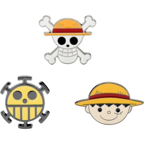 Fashion Enamel Pin Comic ONE PIECE Cartoon Figure Monkey D. Luffy Charactor Brooch Jewelry Cute Lapel Pin Clothes Brooches Gifts