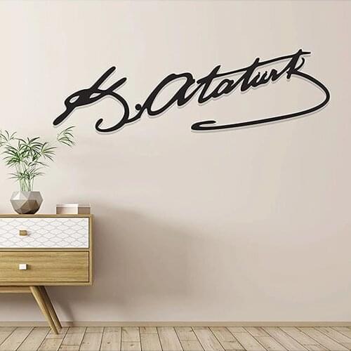Wall Decor Painting Ataturk Signature Laser Cut Wood Mdf Mustafa Kemal Modern Style 2021 season