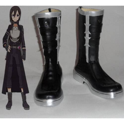 New Anime Cos Sword Art Online Kirigaya Kazuto Shoes SAO GGO Phantom Bullet Kirito Cosplay Boots