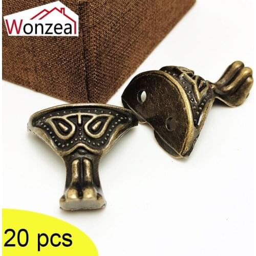 NEW 20Pcs Antique Style Alloy Material Wood Case Decorative Leg Corner Durable Furniture Legs Decor Supplies 30x28mm