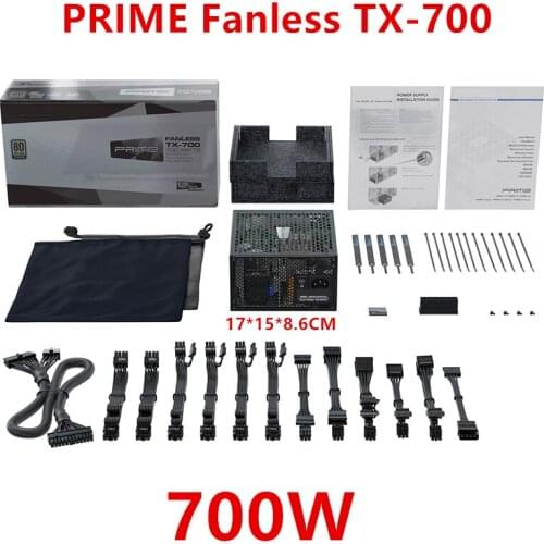 New PSU For Seasonic Full Modular 80plus Titanium Zero Noise Without Fan 700W Power Supply PRIME Fanless TX-700