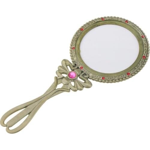 Portable Vintage Antique Handheld Round Makeup Mirror Girls Favorite Mirror