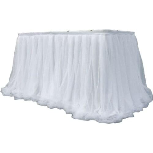 X7AB Colorful Tablecloth Tulle Dessert Reception Table Skirt Decoration for Wedding Party Home Birthday DIY material for Tutu