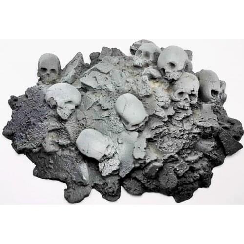 Horror ruins death skull pile silicone mold making plaster resin handicraft mold kitchen chocolate cake food grade mold