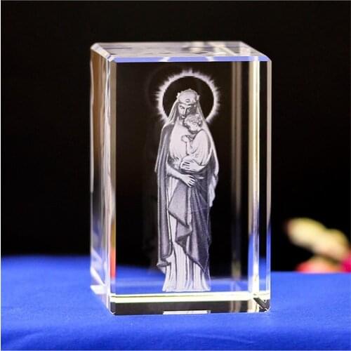 FY Our Lady Of Guadalupe Statue Christmas Nativity Figures Lourdes Virgin Crystal Carving Crafts Religious Home Decoration