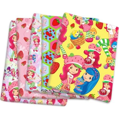50*145cm Strawberry Patchwork Printed Polyester Cotton Fabric for Tissue Sewing Quilting Fabrics Needlework Material DIY,c20628