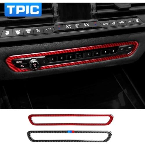 TPIC Car Styling For BMW G30 2019 X5 Series Carbon Fiber Central control Panel Frame Trim sticker Inteior Decoration Accessories
