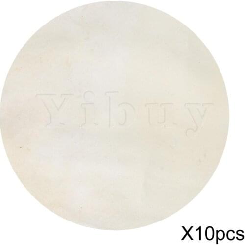 Yibuy Beige Drum Heads Replacement Parts for Bongo Shaman Drum Pack of 10