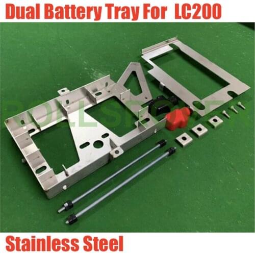 ROLLSROVER Stainless Steel Dual Battery Tray Clamp ForLC200 LC 200 4.0L 4.6L Battery Holder Kits