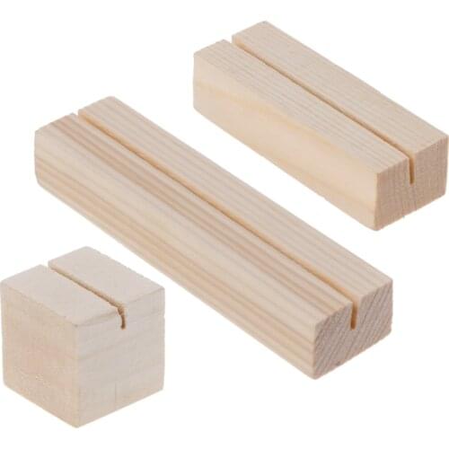 3 Sizes Natural Wood Memo Clips Photo Holder Clamps Stand Card Desktop Message Crafts