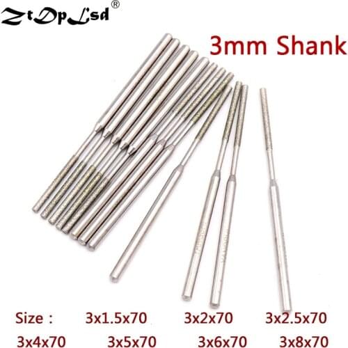 1.5MM-8MM Cylinder Diamond Burrs Bits Grinding Head Rotary Tool Engraving Etching Abrasive Tools Lapidary Jade Carving Jewelry