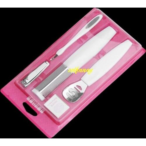240sets/lot 4pcs Dead Skin Remove Tool set Pedicure kit Nail clipper Skin file Rubbing board Grinder Exfoliating calluses